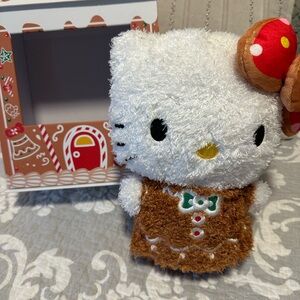 Hello Kitty Festive Plush Hugger Pillow. New in box. Cute gingerbread plush.